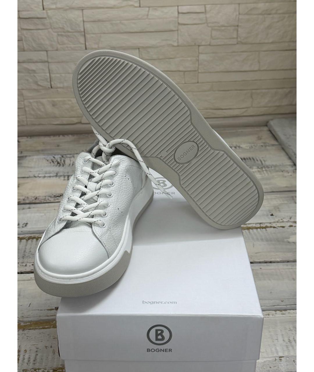 BOGNER Белые кожаные низкие кроссовки / кеды, фото 7