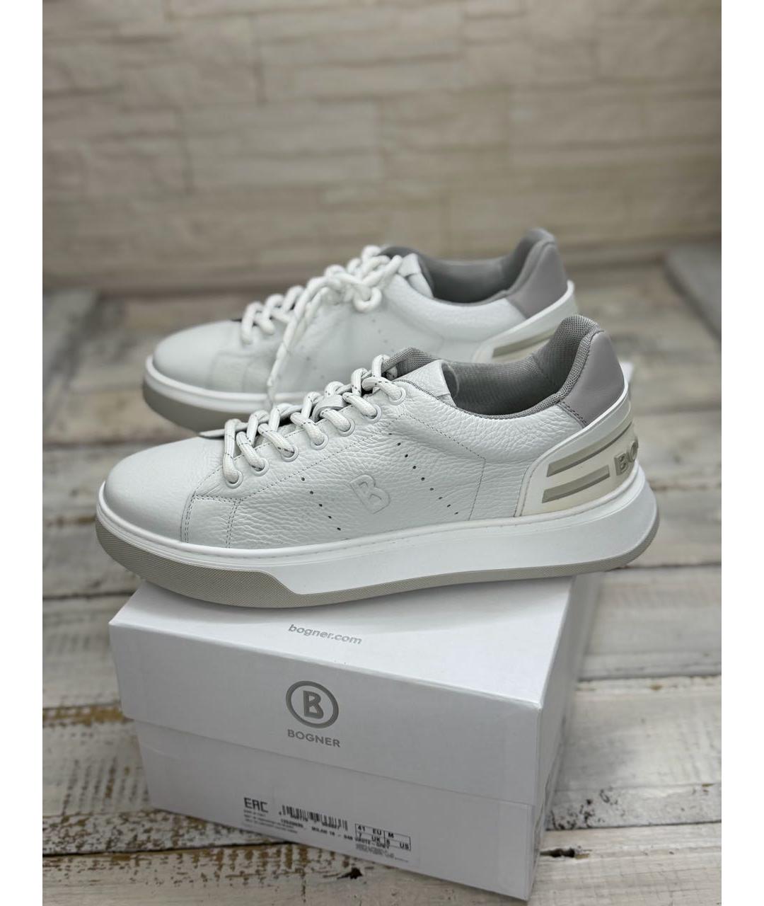 BOGNER Белые кожаные низкие кроссовки / кеды, фото 5