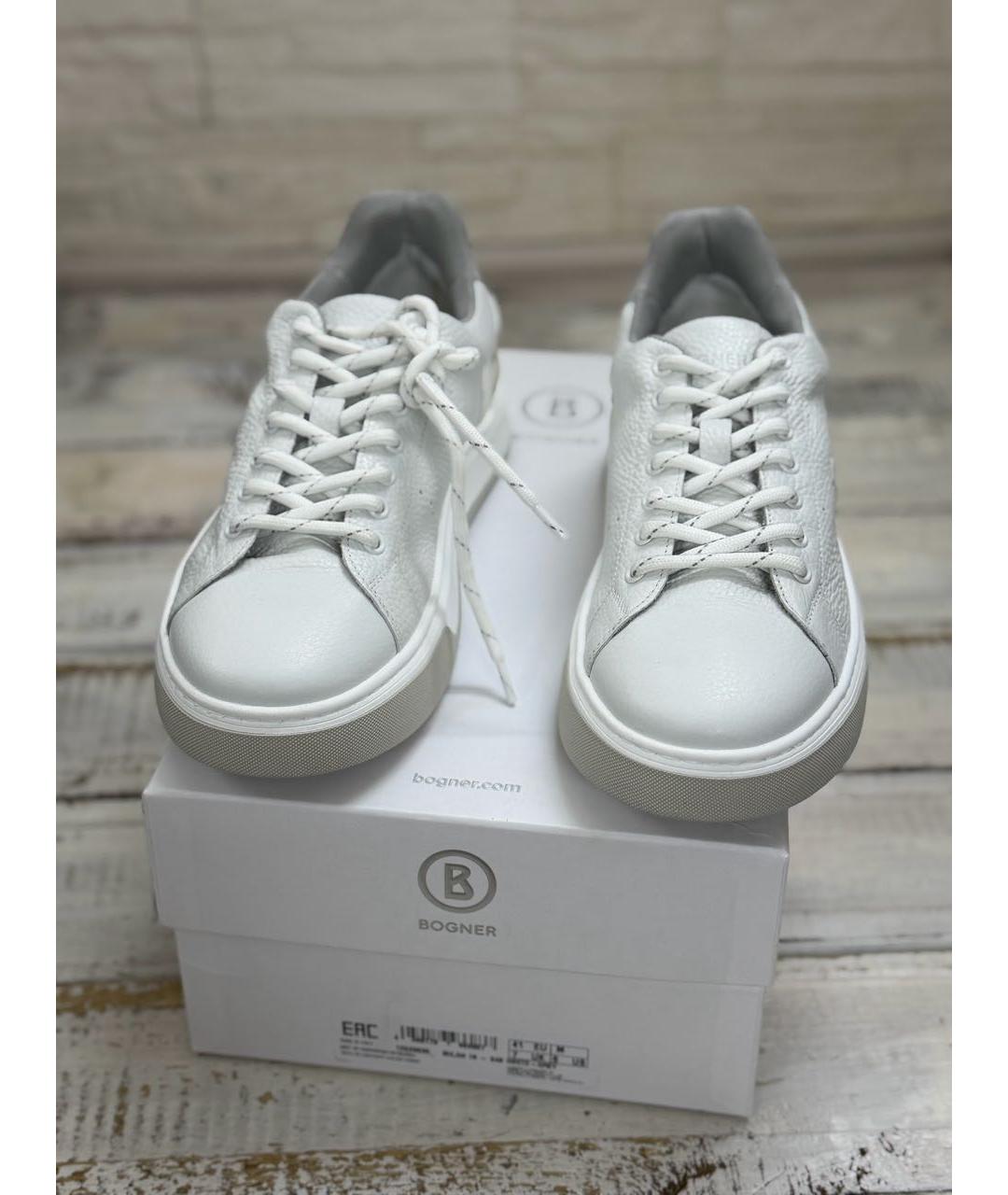 BOGNER Белые кожаные низкие кроссовки / кеды, фото 2