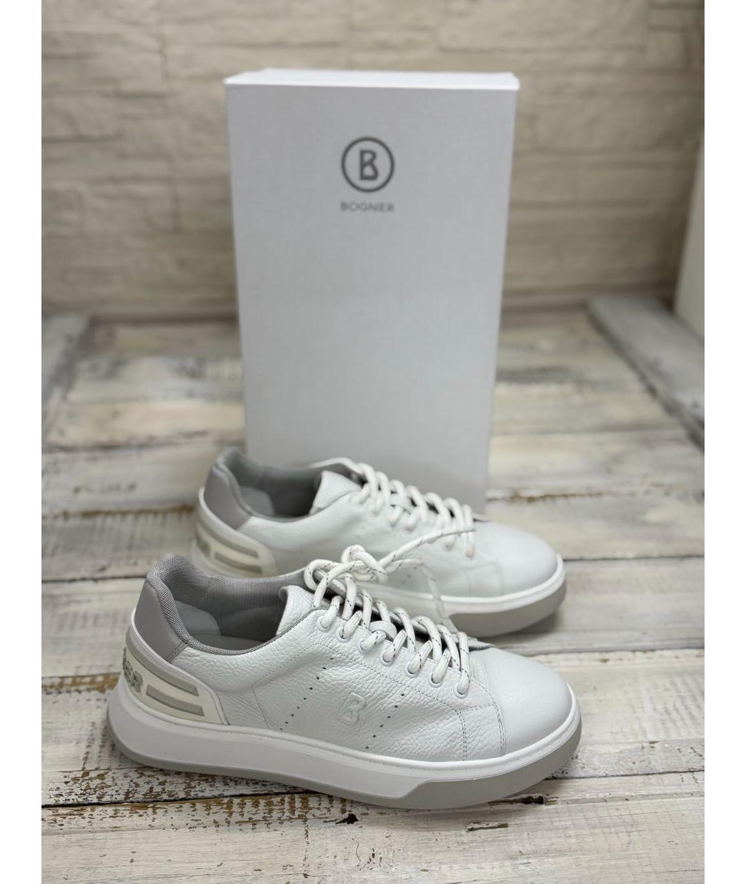 BOGNER Белые кожаные низкие кроссовки / кеды, фото 9