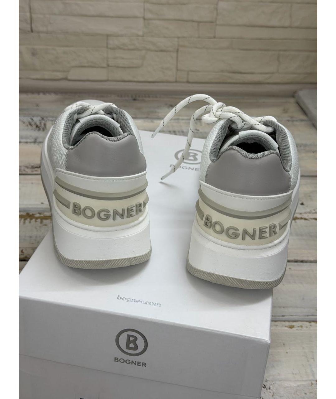 BOGNER Белые кожаные низкие кроссовки / кеды, фото 4