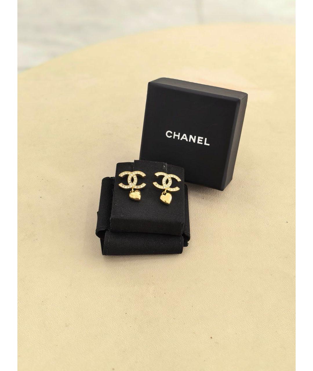 CHANEL Золотые металлические серьги, фото 2