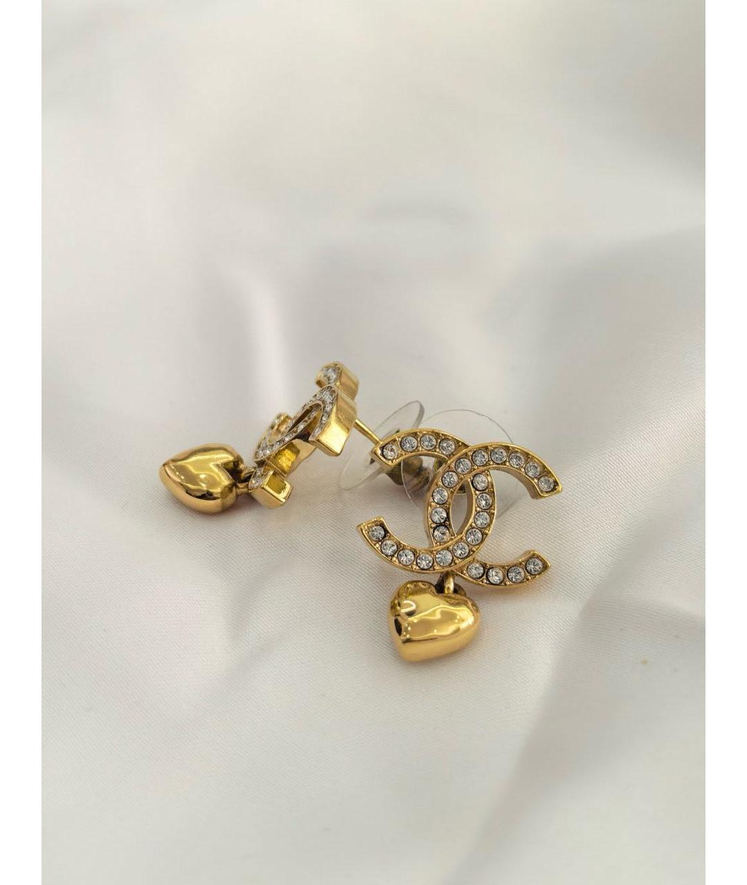 CHANEL Золотые металлические серьги, фото 5