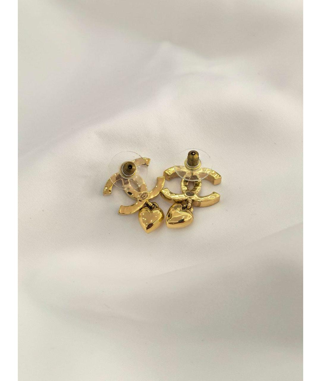 CHANEL Золотые металлические серьги, фото 3