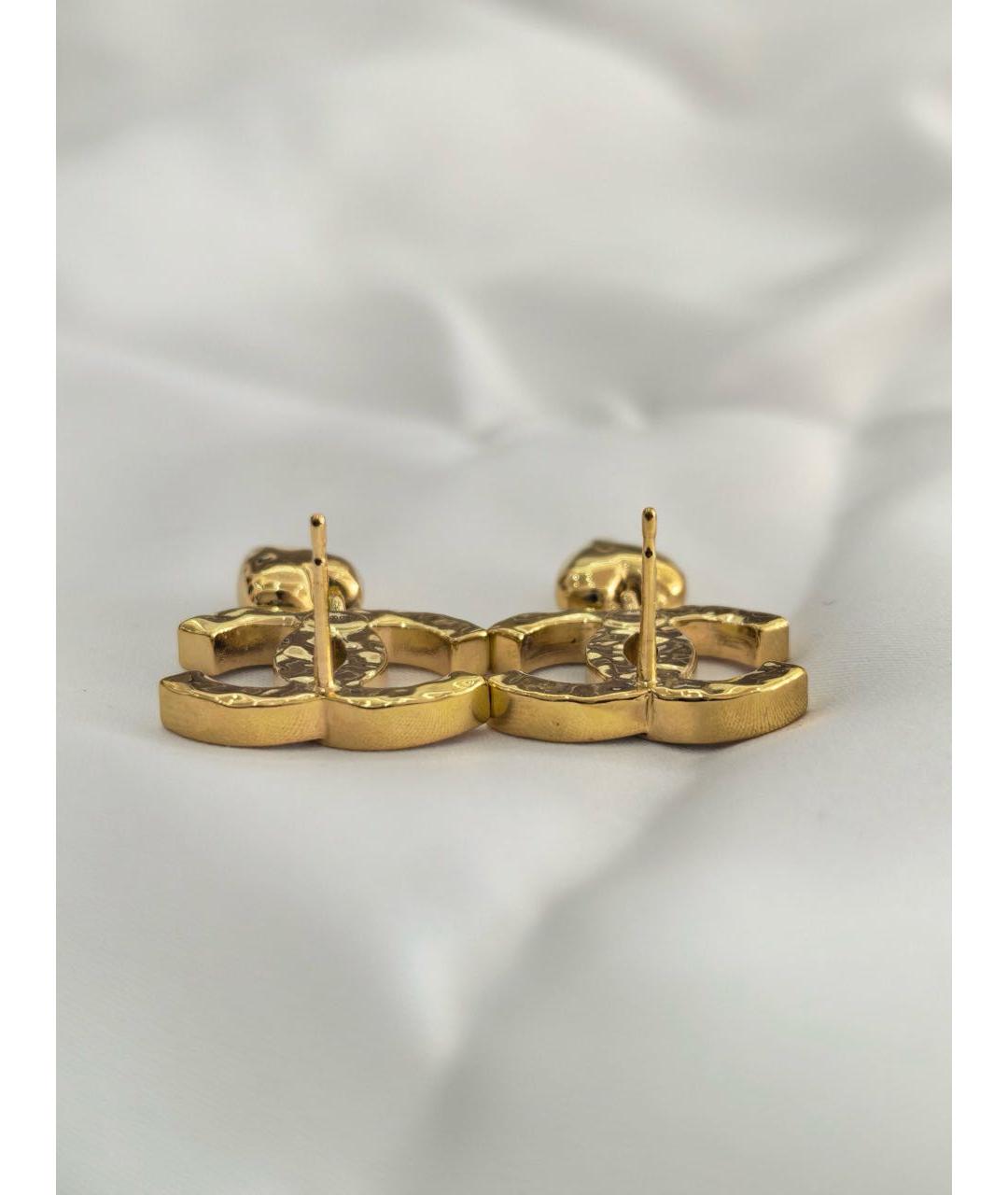 CHANEL Золотые металлические серьги, фото 6