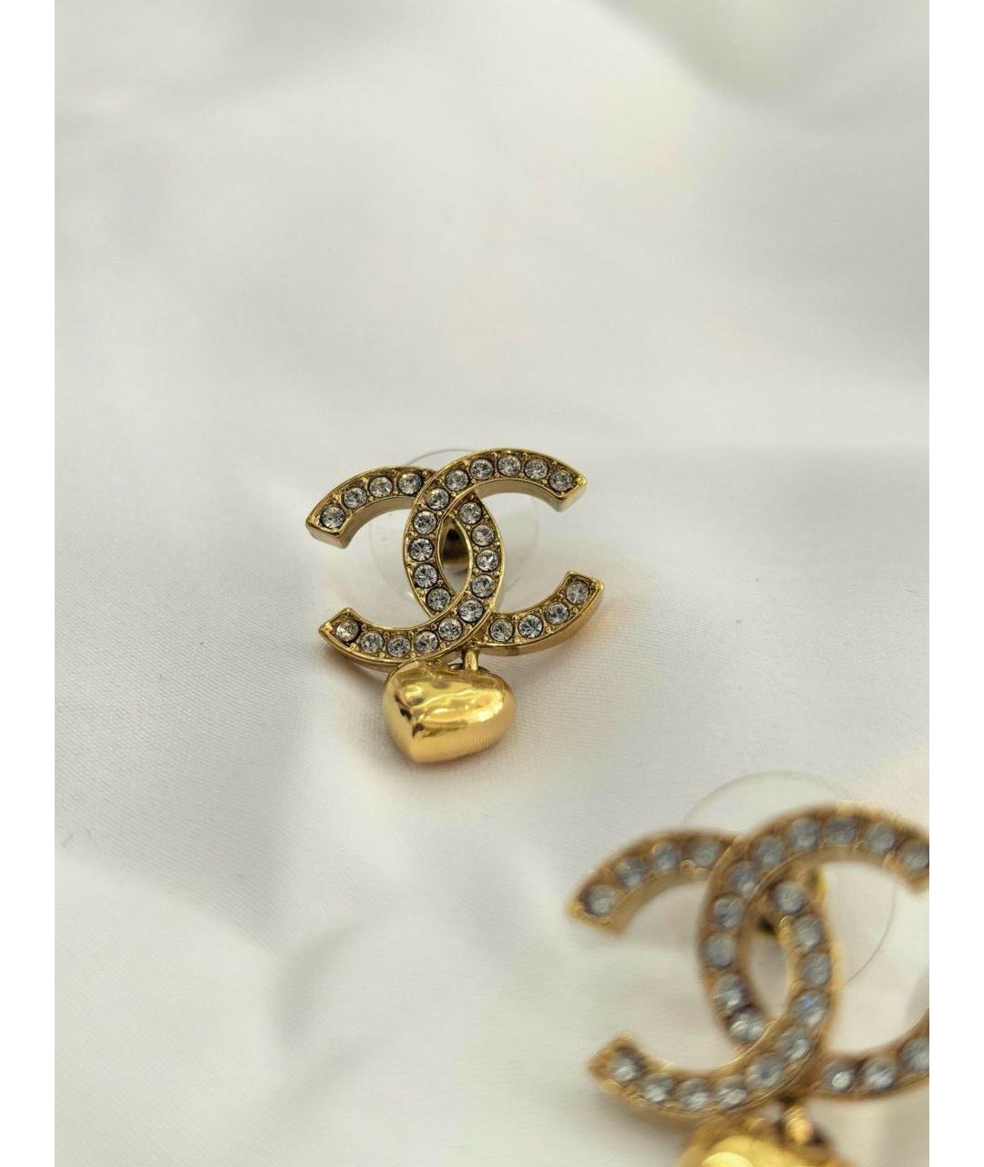 CHANEL Золотые металлические серьги, фото 4