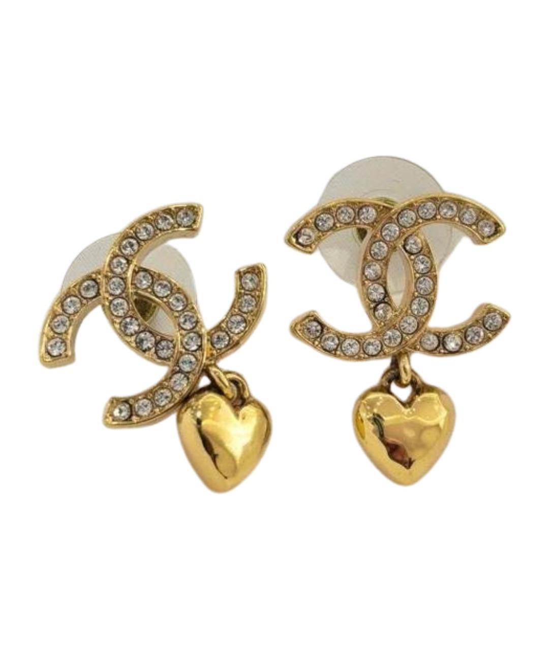 CHANEL Золотые металлические серьги, фото 1
