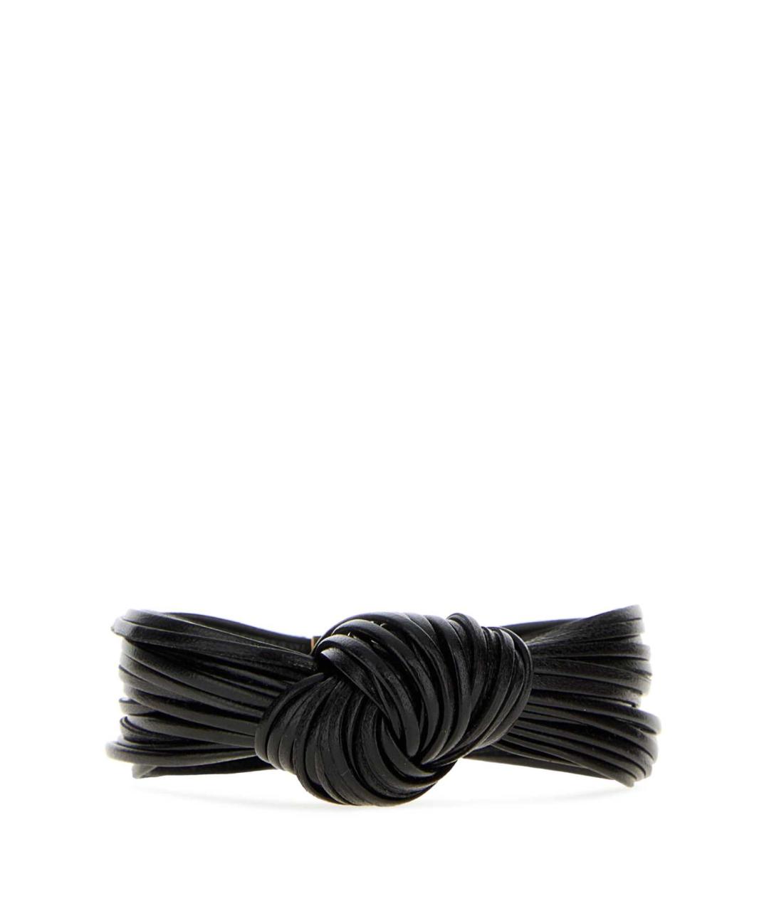 BOTTEGA VENETA Черный кожаный браслет, фото 1