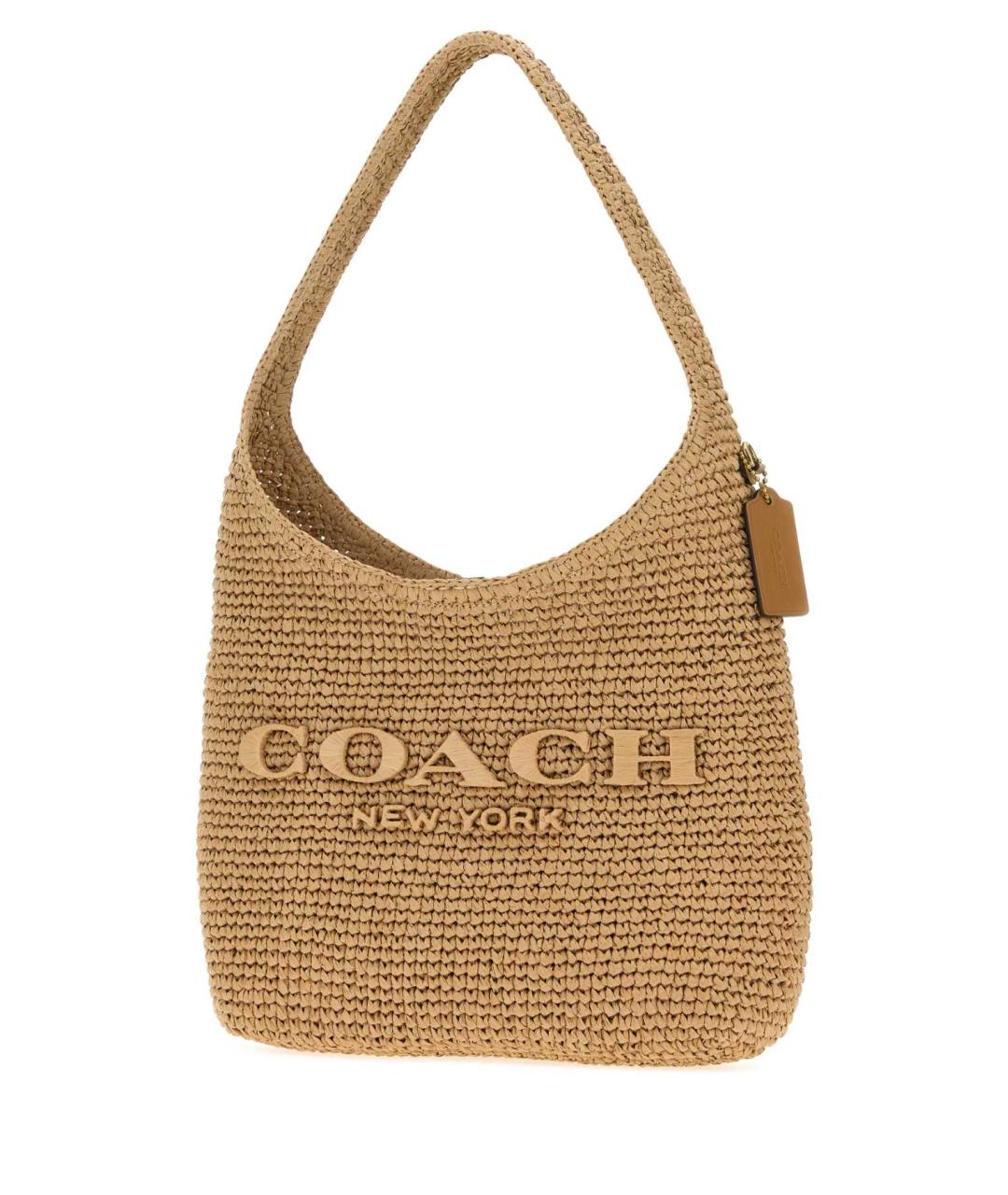COACH Бежевая пелетеная сумка тоут, фото 2