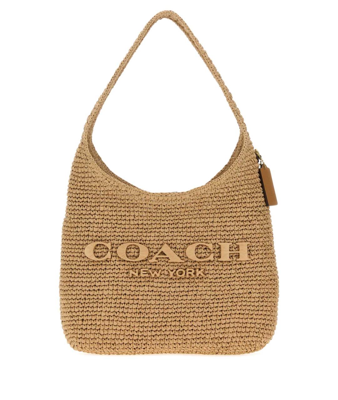 COACH Бежевая пелетеная сумка тоут, фото 1