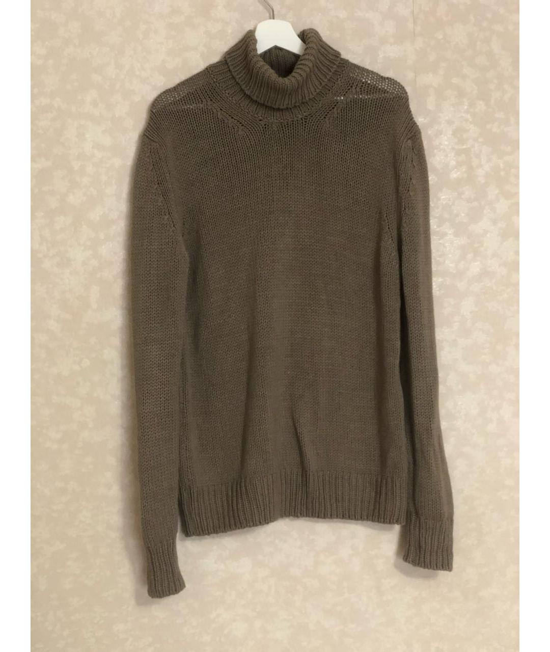 CANALI Хаки хлопковый джемпер / свитер, фото 6
