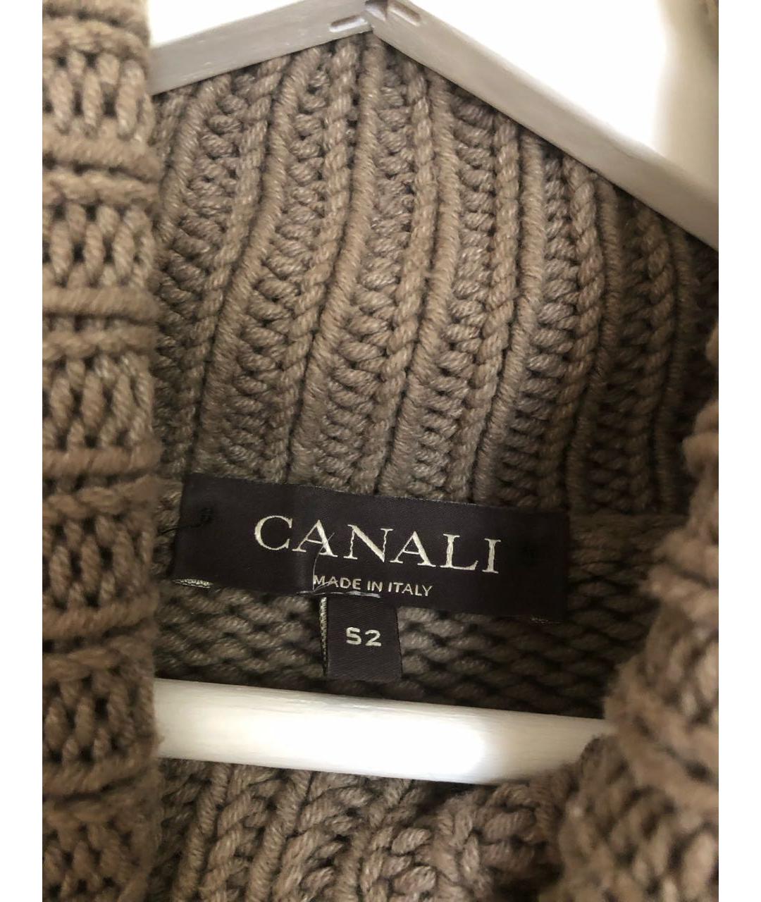 CANALI Хаки хлопковый джемпер / свитер, фото 3