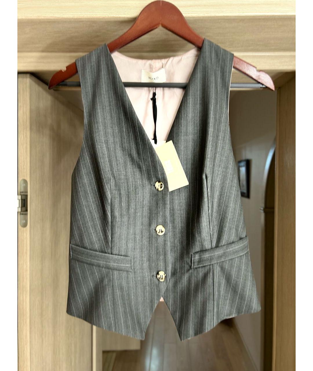 VICOLO Серый вискозный костюм с брюками, фото 7