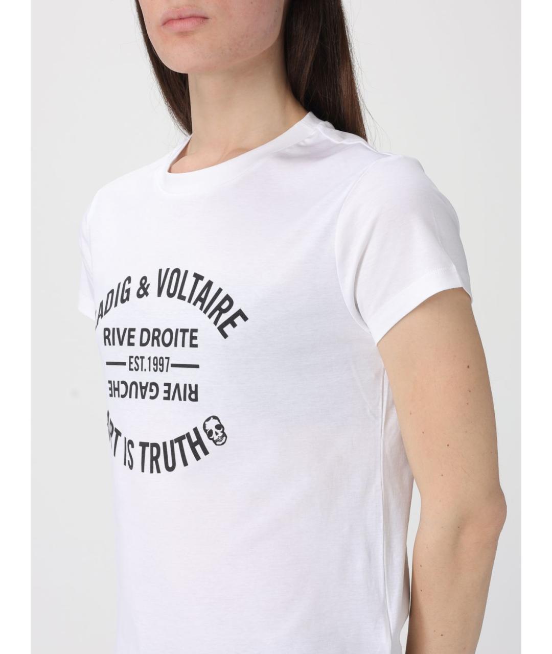 ZADIG & VOLTAIRE Белая хлопковая футболка, фото 3