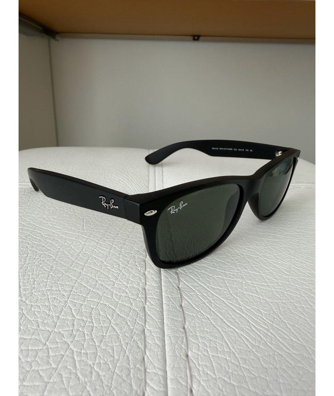 RAY BAN Черные пластиковые солнцезащитные очки, фото 2