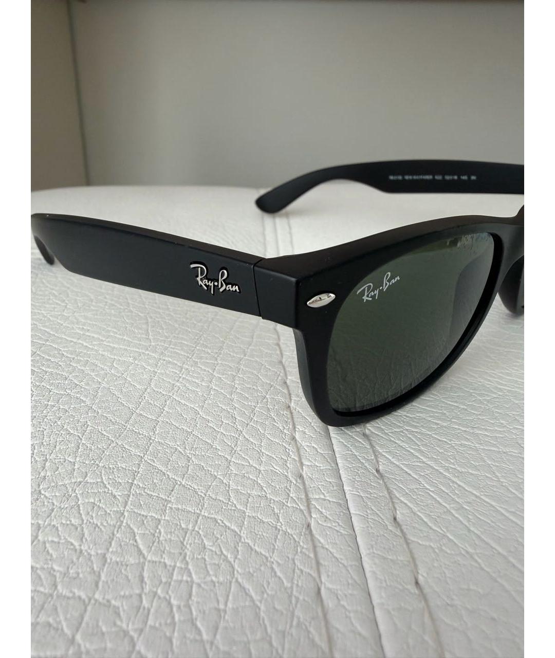 RAY BAN Черные пластиковые солнцезащитные очки, фото 3