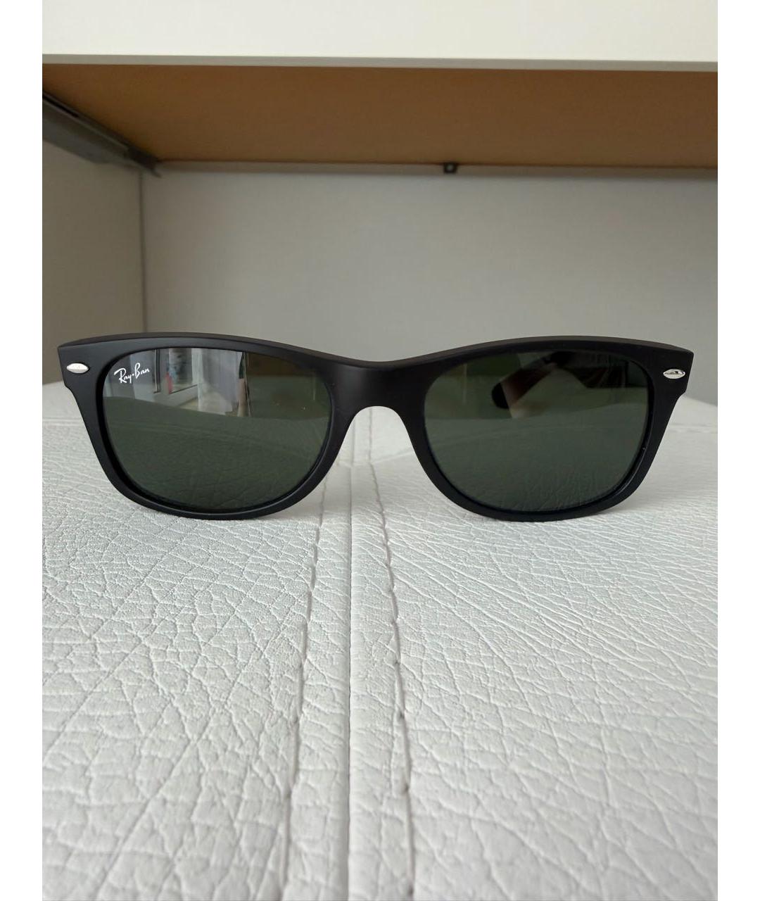 RAY BAN Черные пластиковые солнцезащитные очки, фото 5