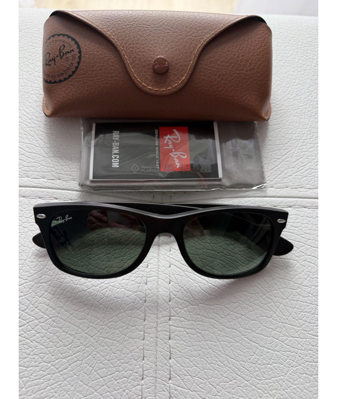 RAY BAN Черные пластиковые солнцезащитные очки, фото 4