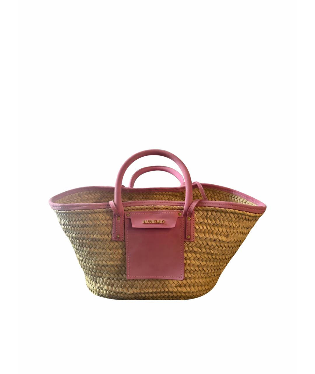 JACQUEMUS Розовая замшевая пляжная сумка, фото 1