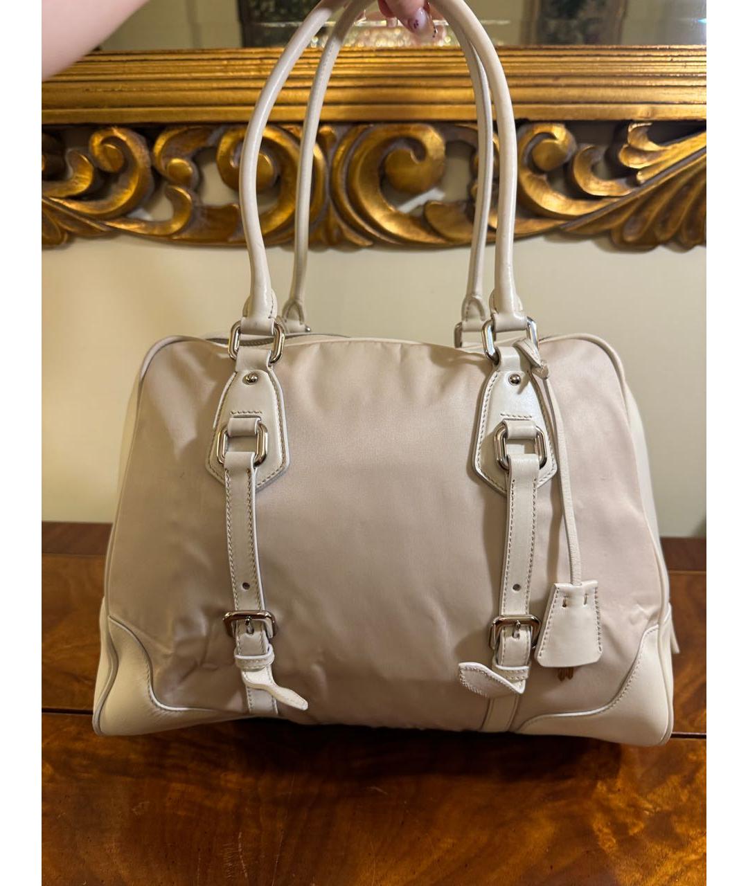 PRADA Бежевая кожаная сумка тоут, фото 3