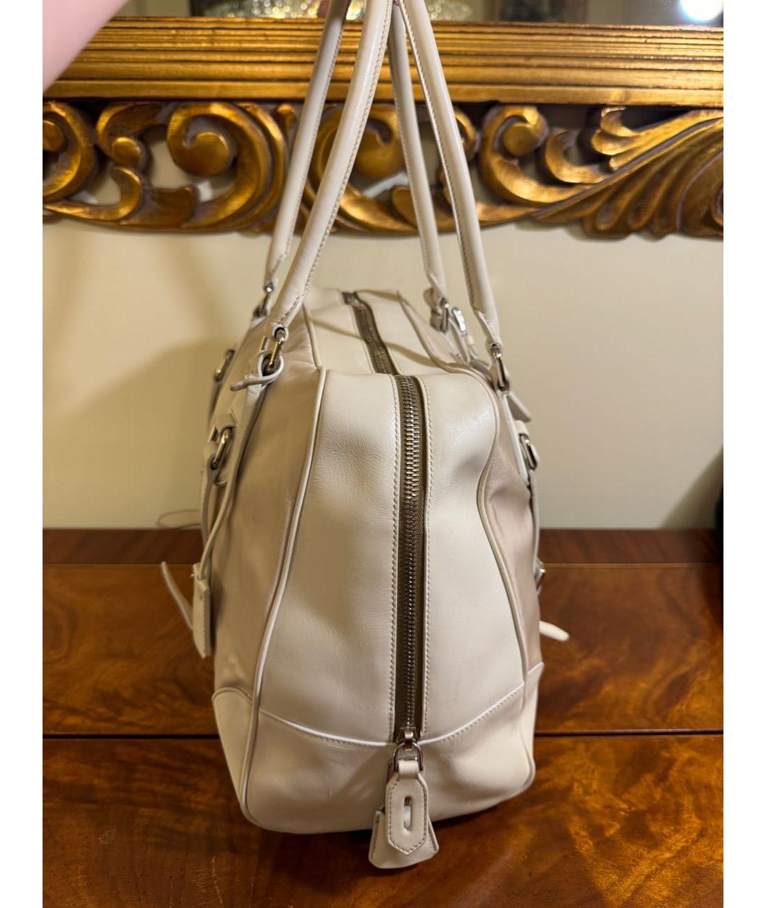 PRADA Бежевая кожаная сумка тоут, фото 2