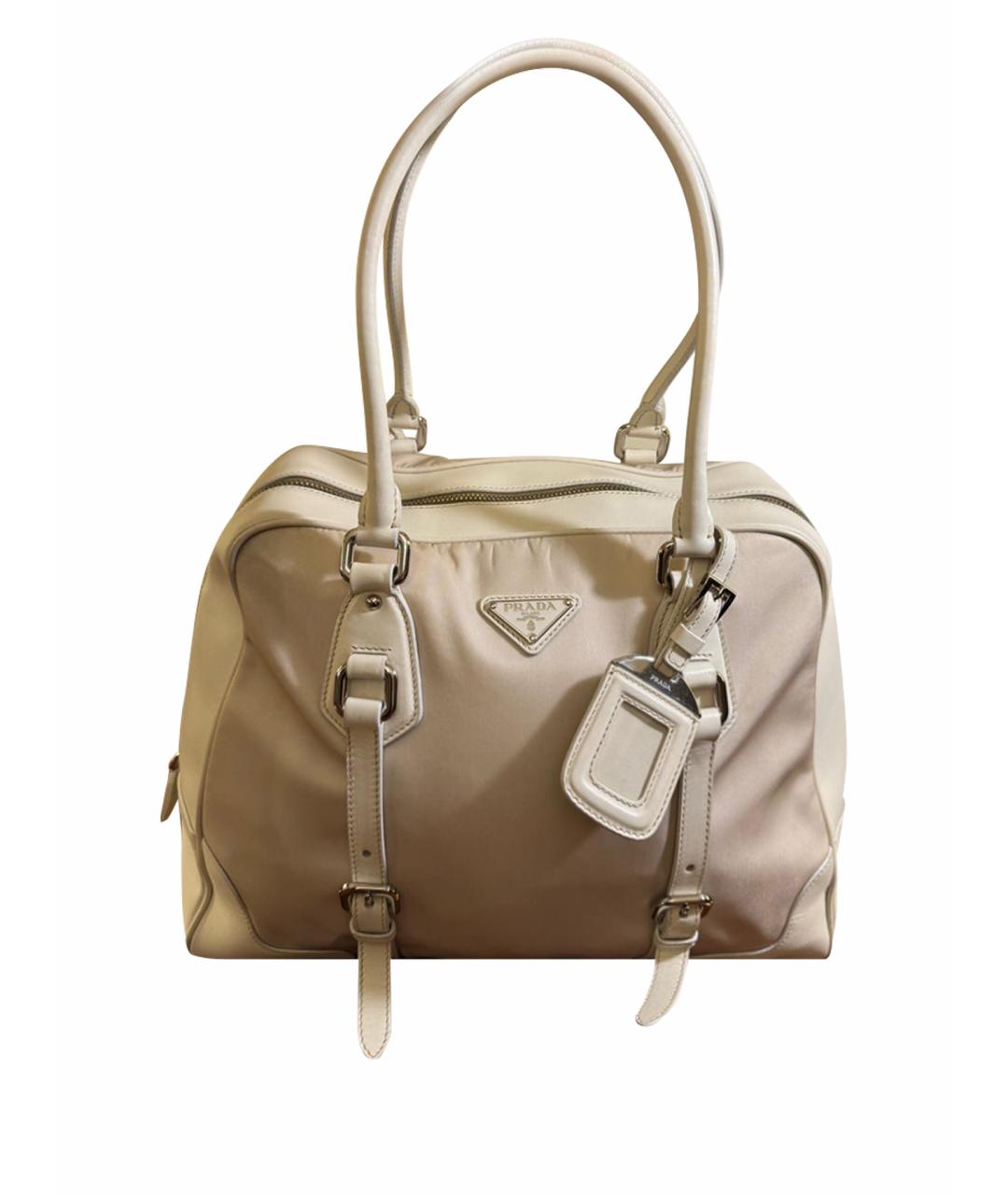 PRADA Бежевая кожаная сумка тоут, фото 1