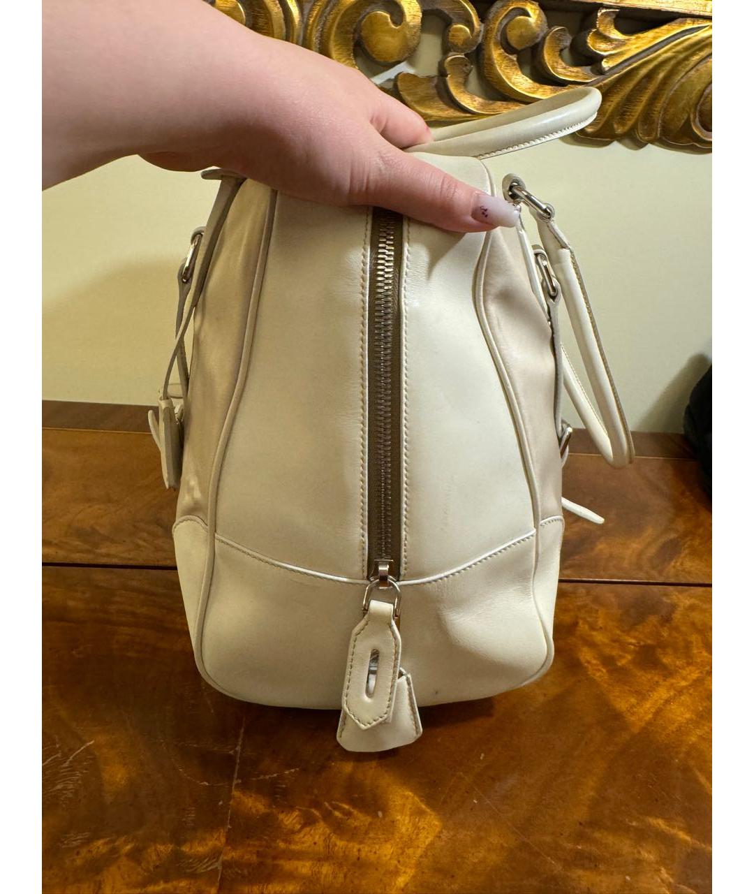 PRADA Бежевая кожаная сумка тоут, фото 4