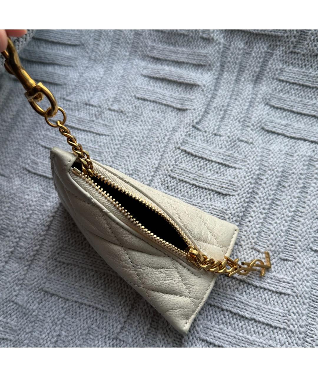 SAINT LAURENT Бежевая ключница, фото 2