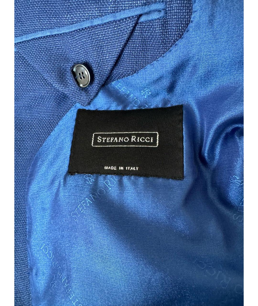 STEFANO RICCI Синий шелковый пиджак, фото 3