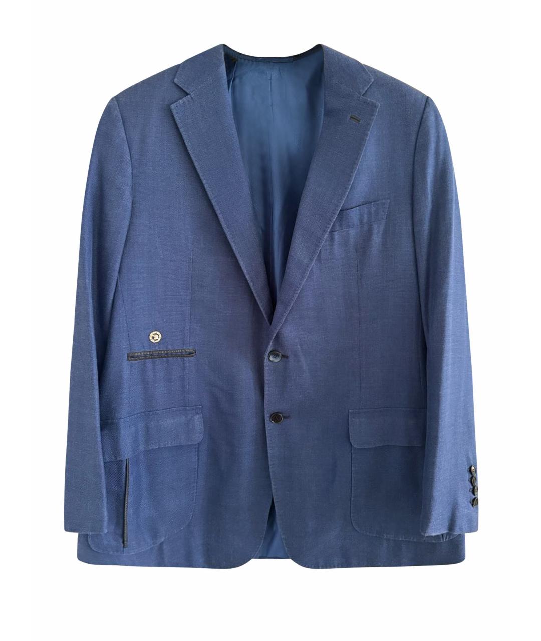 STEFANO RICCI Синий шелковый пиджак, фото 1