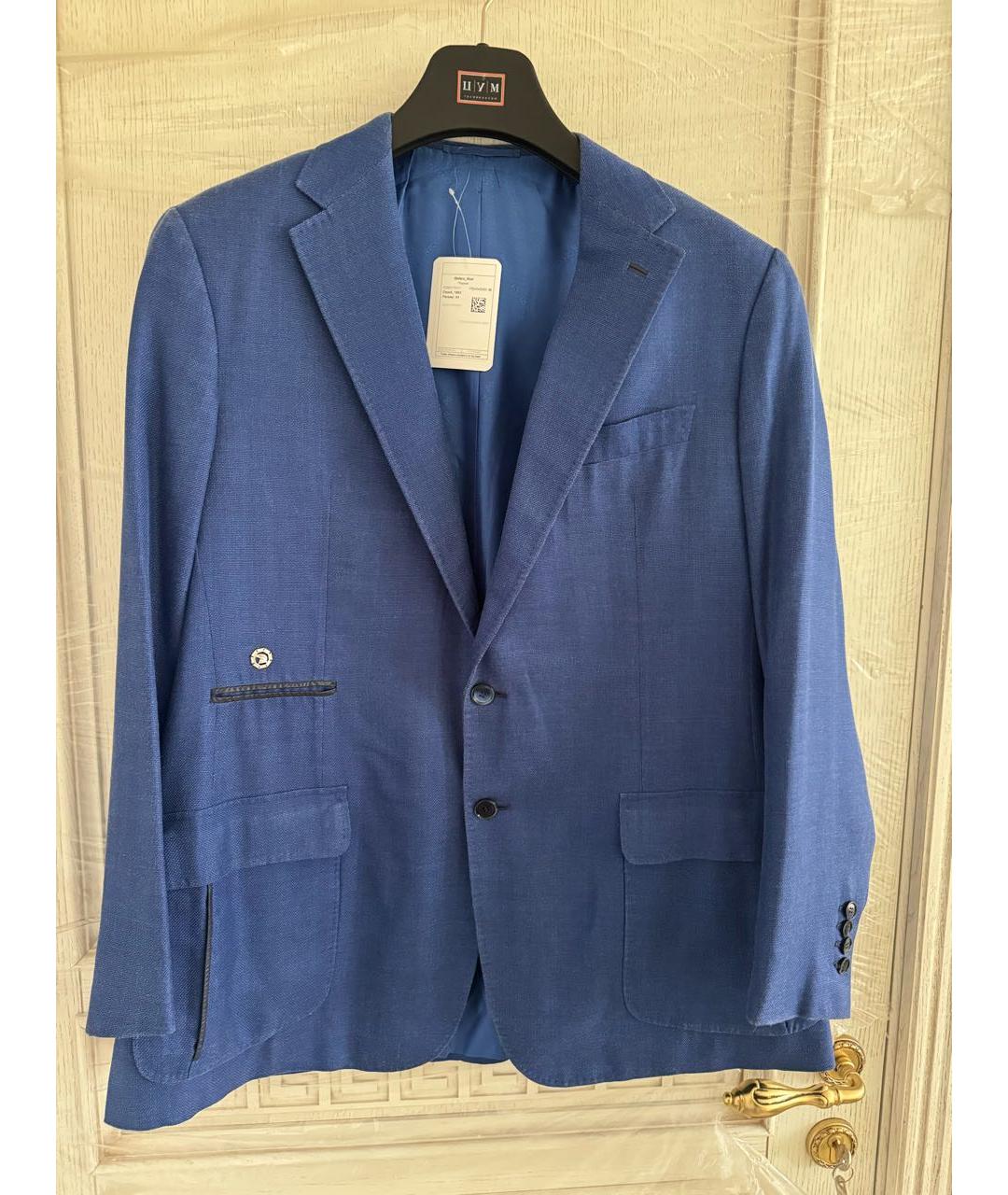 STEFANO RICCI Синий шелковый пиджак, фото 6