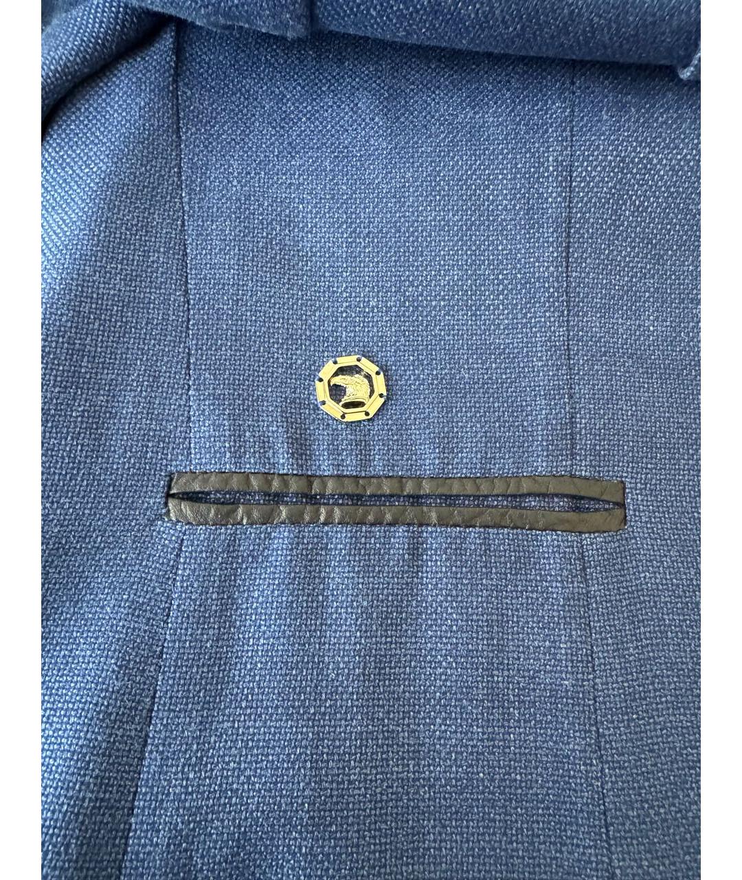 STEFANO RICCI Синий шелковый пиджак, фото 4