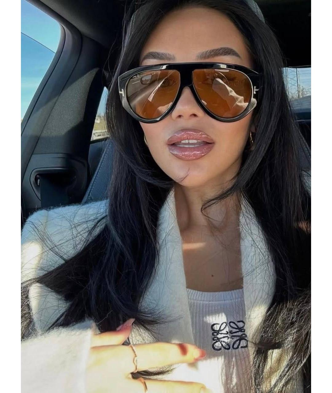 TOM FORD Желтые пластиковые солнцезащитные очки, фото 4