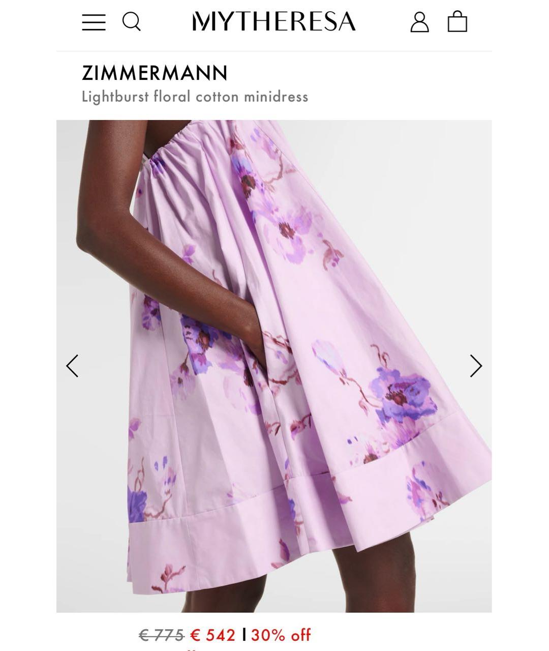 ZIMMERMANN Фиолетовый хлопковый сарафан, фото 8