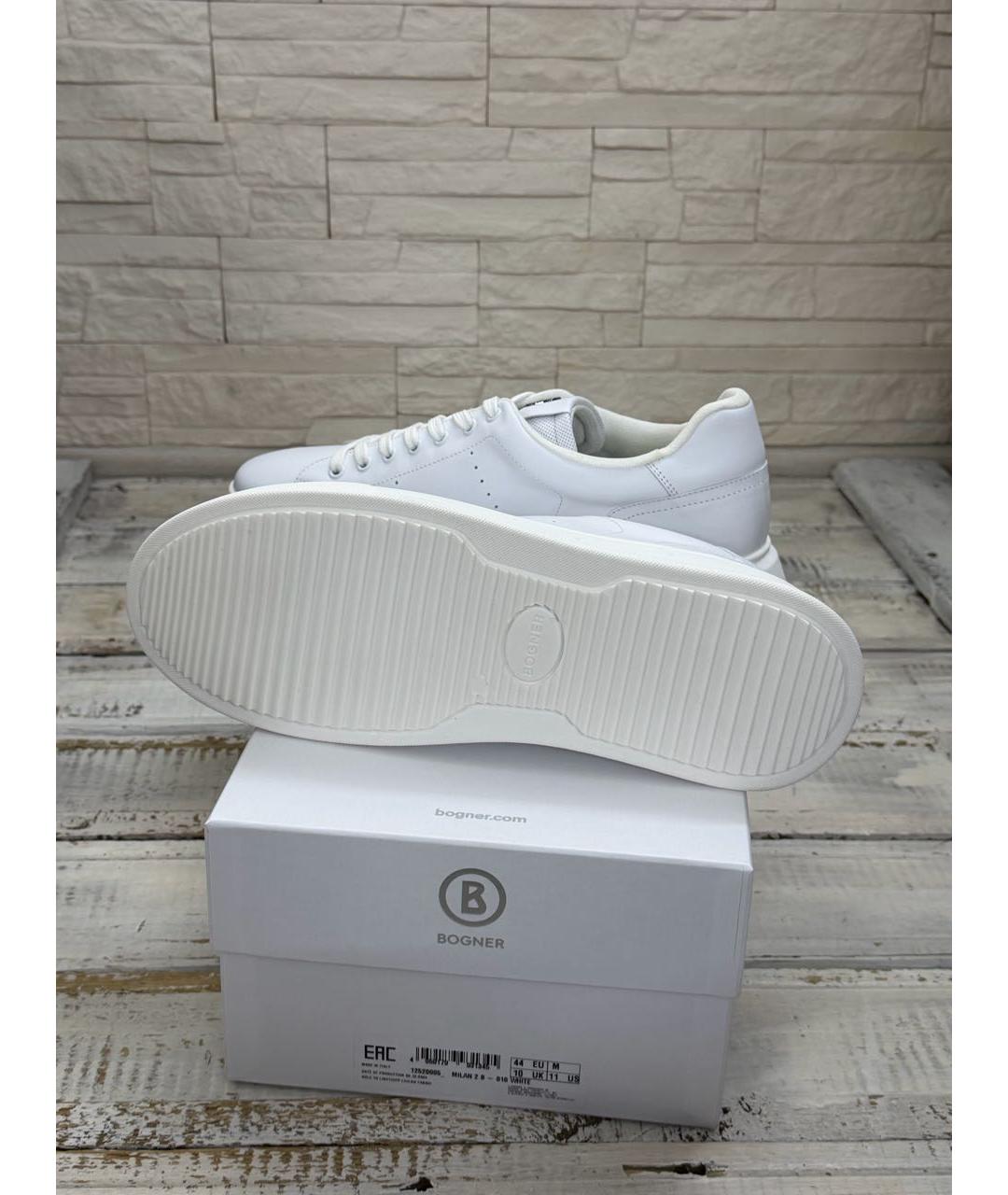 BOGNER Белые кожаные низкие кроссовки / кеды, фото 7