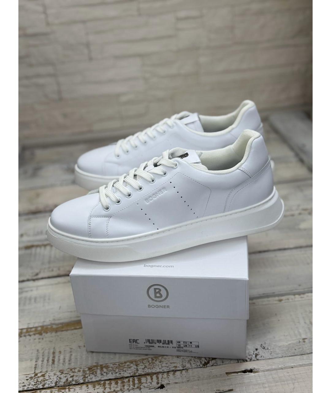 BOGNER Белые кожаные низкие кроссовки / кеды, фото 5