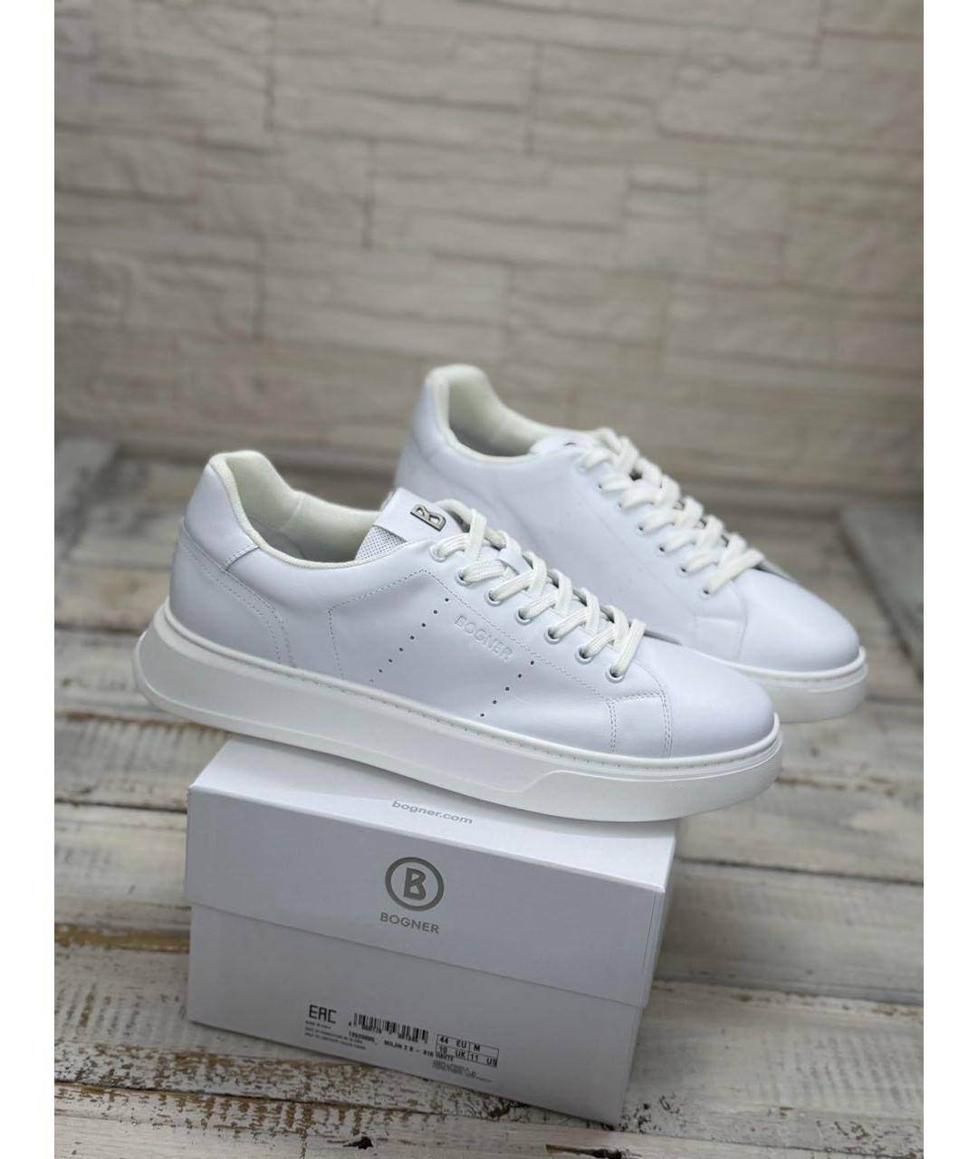 BOGNER Белые кожаные низкие кроссовки / кеды, фото 6
