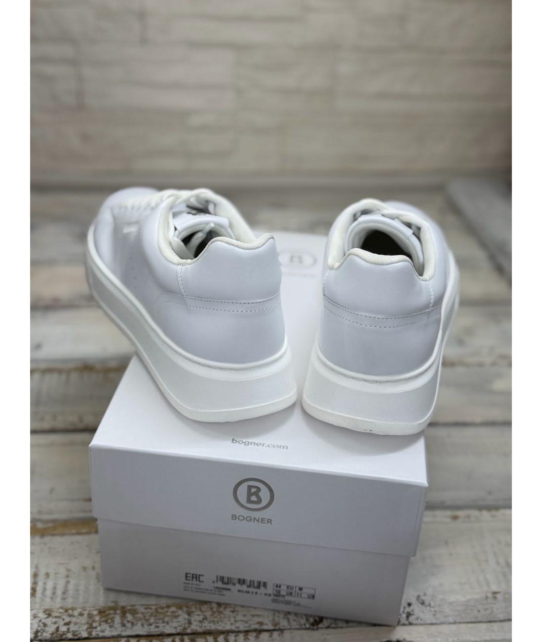 BOGNER Белые кожаные низкие кроссовки / кеды, фото 4