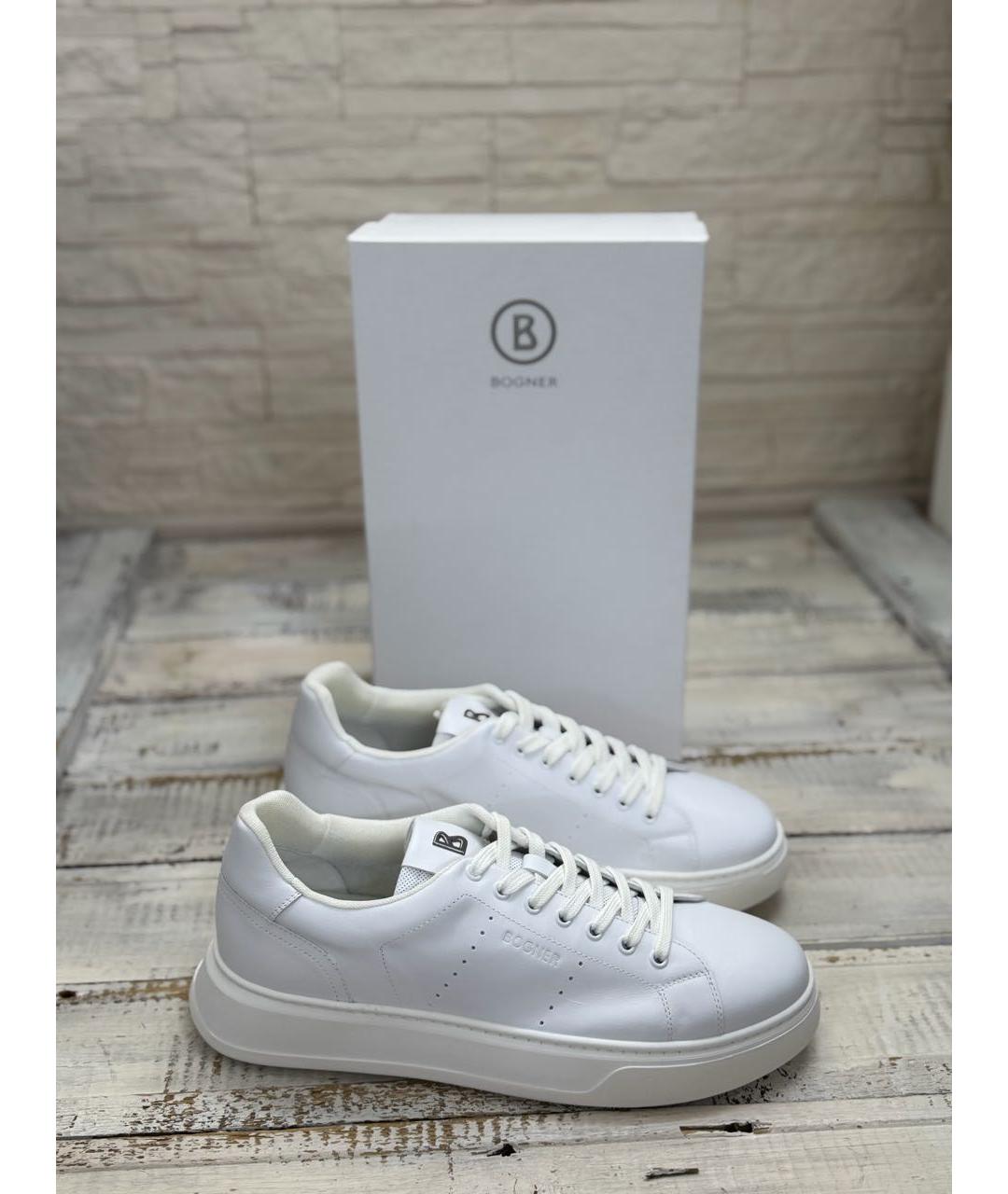BOGNER Белые кожаные низкие кроссовки / кеды, фото 9