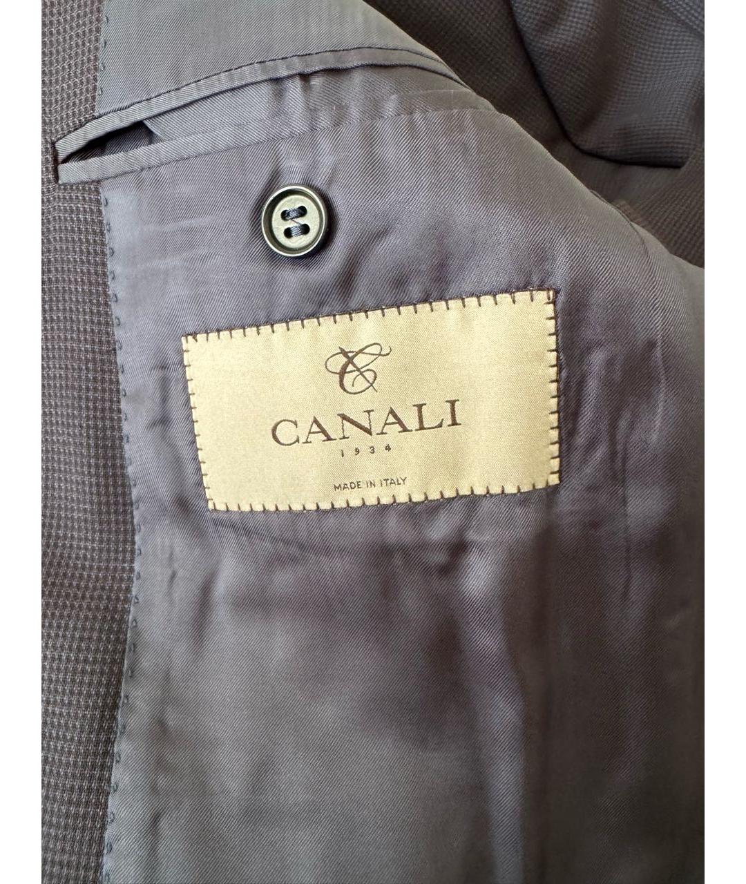 CANALI Темно-синий шерстяной пиджак, фото 3