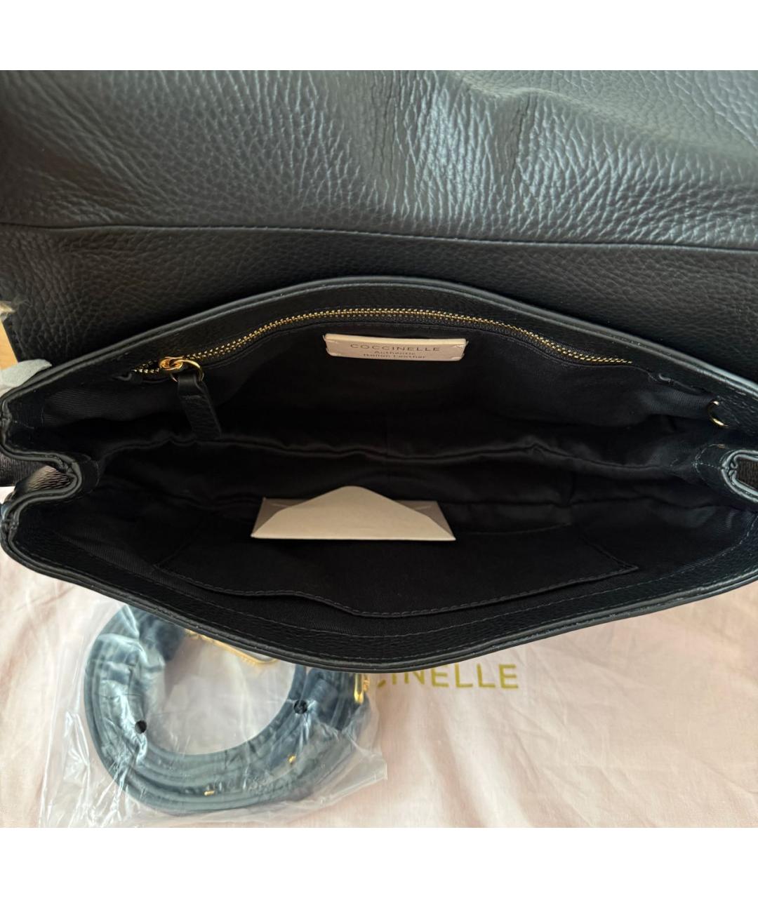 COCCINELLE Черная кожаная сумка через плечо, фото 3