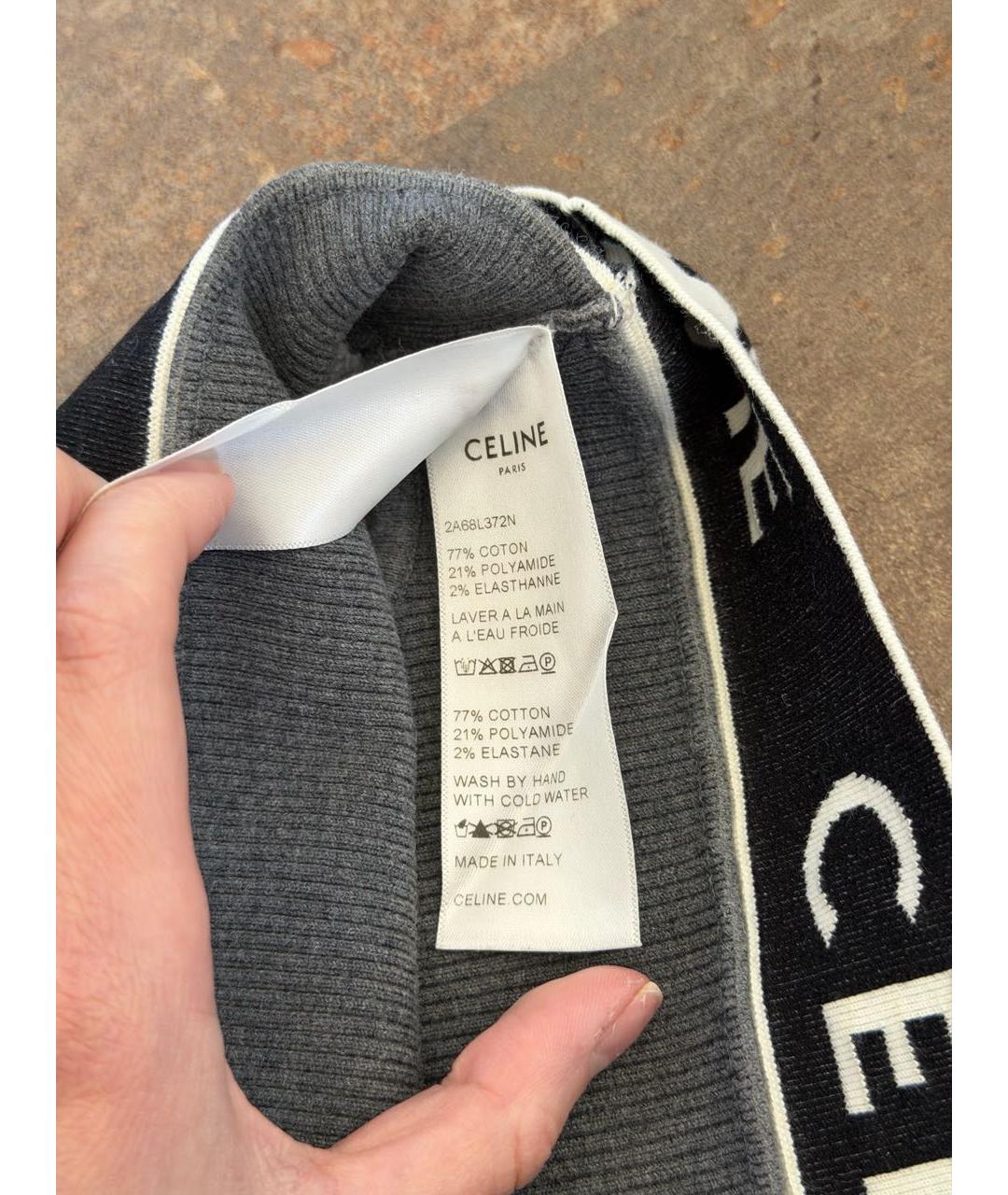 CELINE Серая хлопко-эластановая майка, фото 4