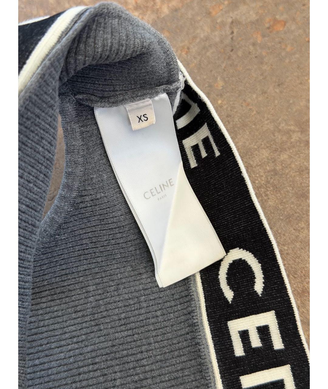 CELINE Серая хлопко-эластановая майка, фото 3