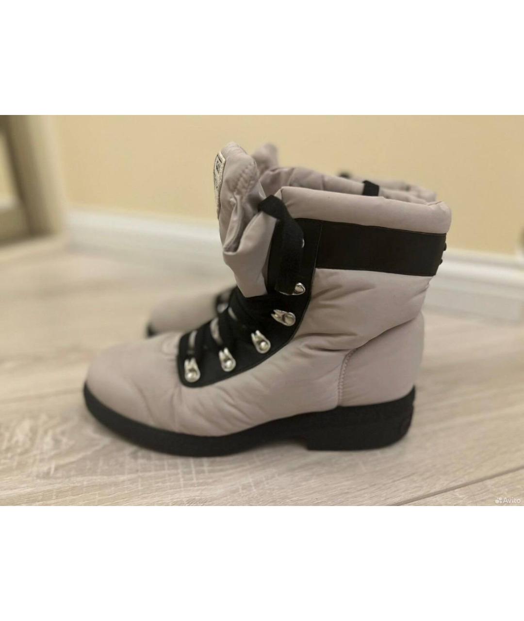 CHANEL Бежевые текстильные ботинки, фото 6