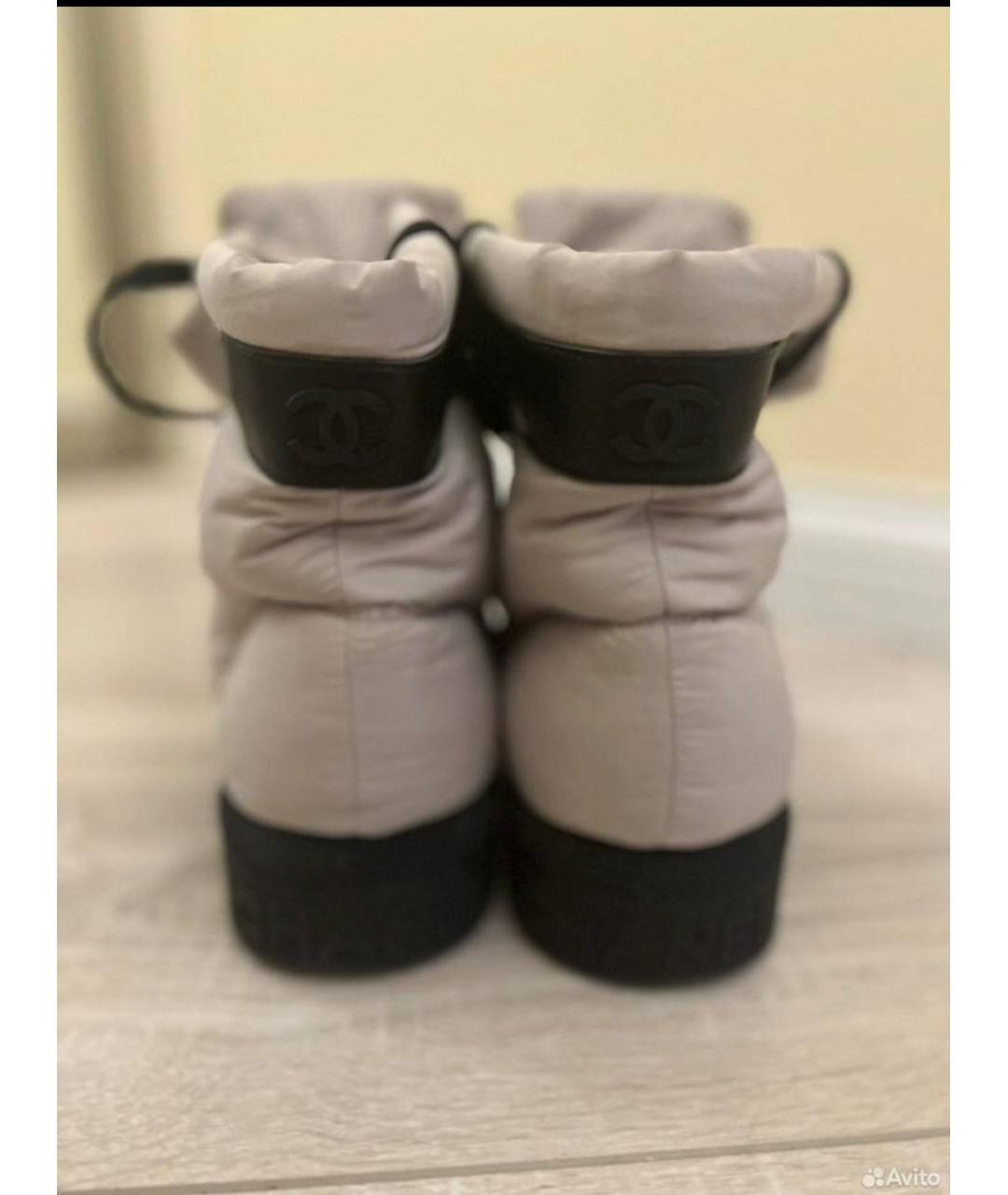 CHANEL Бежевые текстильные ботинки, фото 4