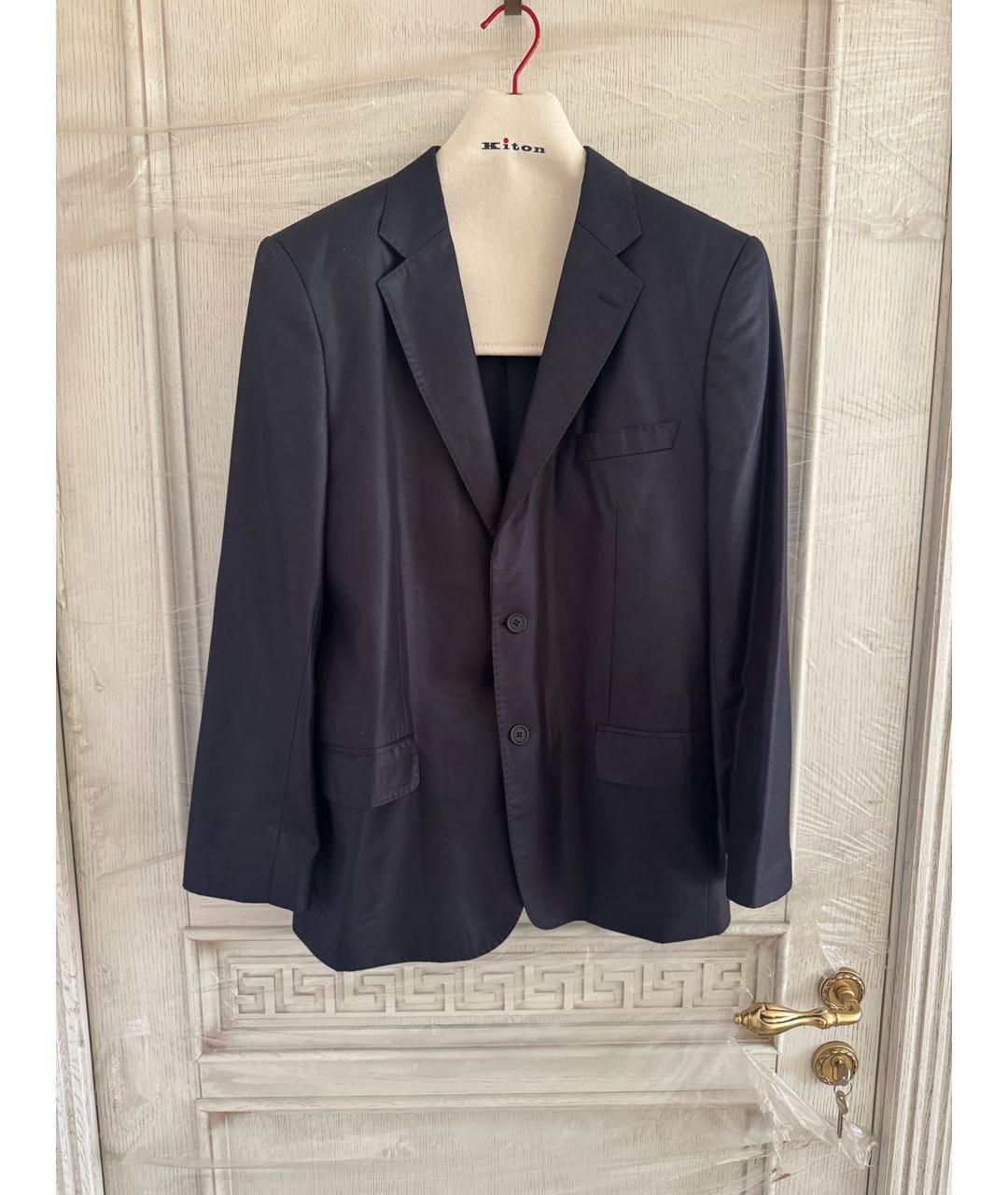 KITON Темно-синий шерстяной пиджак, фото 6