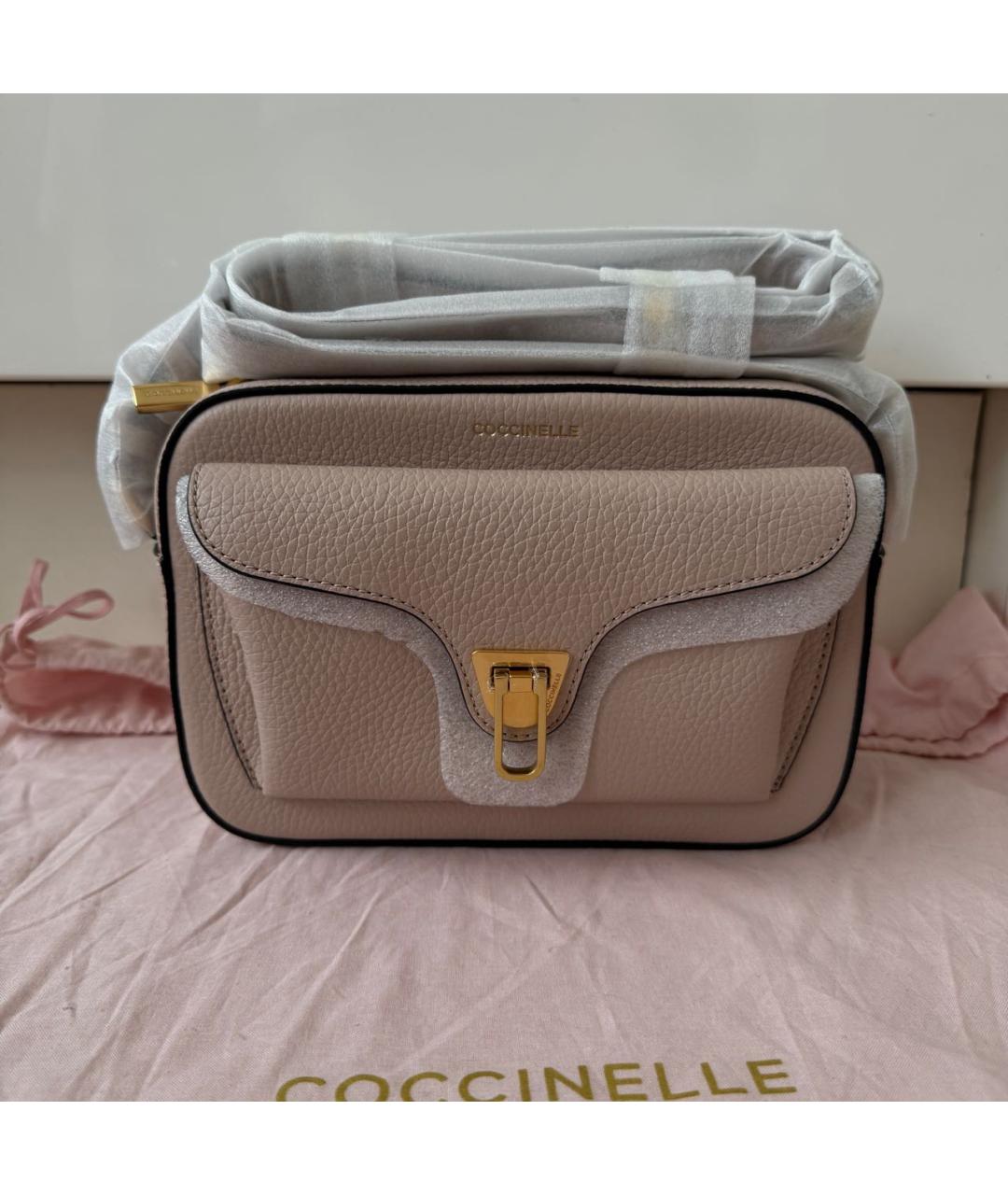 COCCINELLE Бежевая кожаная сумка через плечо, фото 9