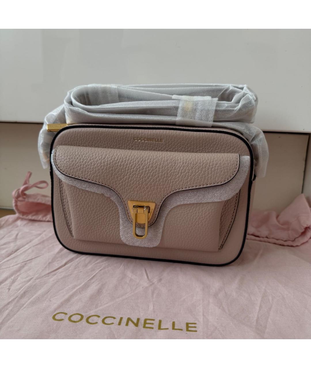 COCCINELLE Бежевая кожаная сумка через плечо, фото 2
