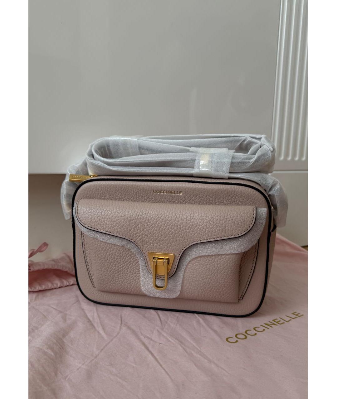 COCCINELLE Бежевая кожаная сумка через плечо, фото 5