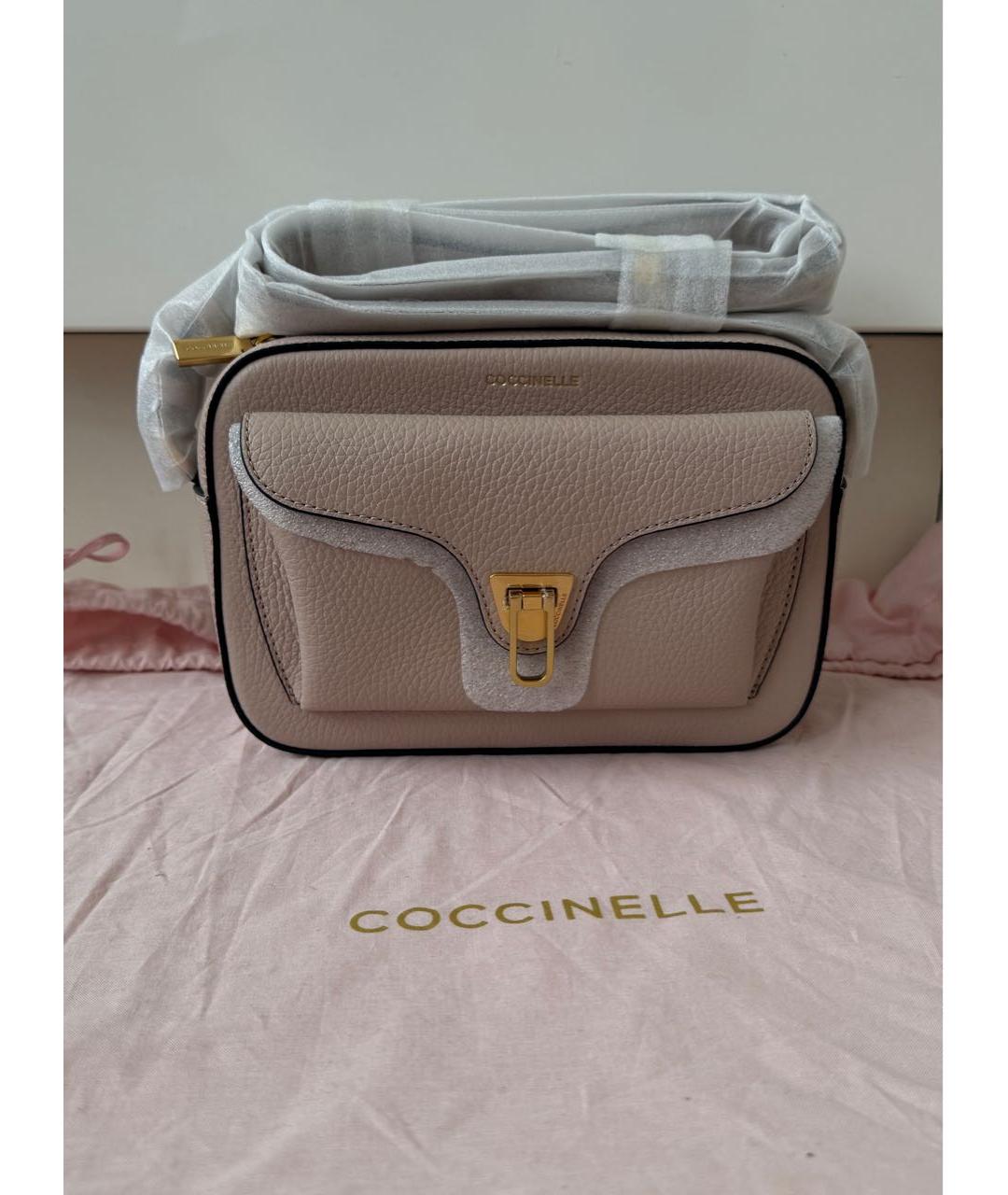 COCCINELLE Бежевая кожаная сумка через плечо, фото 7